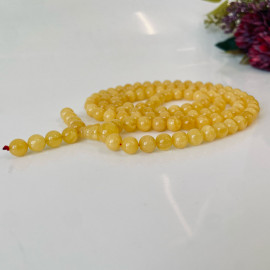Yellow Baltic Amber Mala, Natural Amber Mala