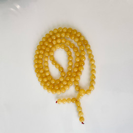 Yellow Baltic Amber Mala, Natural Amber Mala