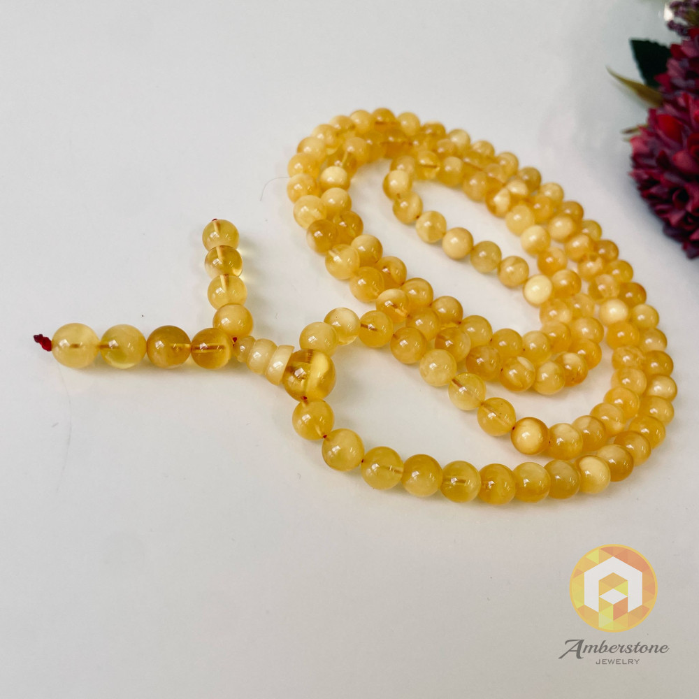 NEW Yellow Baltic Amber Mala, Natural Amber Mala