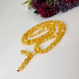 Yellow Baltic Amber Mala, Natural Amber Mala