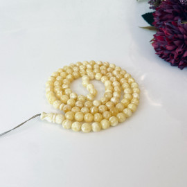 NEW White Baltic Amber Prayer Beads, Genuine Natural Amber Rosary 7mm Tasbih
