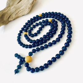 Blue Natural Amber Mala...