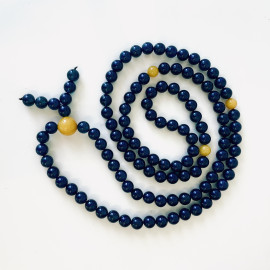 Yellow Natural Amber Mala Buddhist Prayer beads 5mm