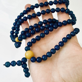 Yellow Natural Amber Mala Buddhist Prayer beads 5mm