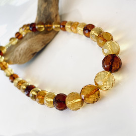 Premium Quality Genuine Baltic Amber Donut Pendant in Yellow Tiger