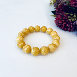 Tiger Amber Bracelet made of Baltic Amber, Round Amber Beads
