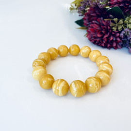 NEW Tiger Amber Bracelet made of Baltic Amber, Round Amber Beads