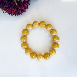 NEW Tiger Amber Bracelet made of Baltic Amber, Round Amber Beads