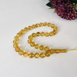 NEW Light Cognac Amber Islamic Prayer Beads, Yellow Amber Rosary