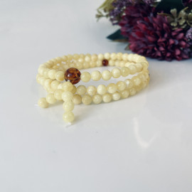 Yellow Natural Amber Mala Buddhist Prayer beads 5mm