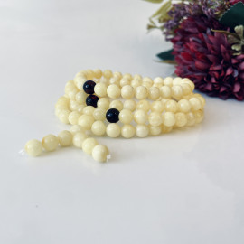 Yellow Natural Amber Mala Buddhist Prayer beads...