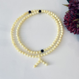 Yellow Natural Amber Mala Buddhist Prayer beads 5mm