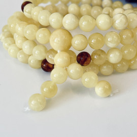 Yellow Natural Amber Mala Buddhist Prayer beads 5mm
