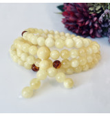 6,5 mm Amber Mala with Cognac Separators