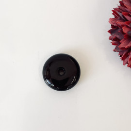 Small Cherry Amber Donut Pendant, Natural Baltic Amber
