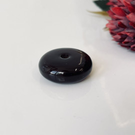 Small Cherry Amber Donut Pendant, Natural Baltic Amber