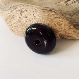 Small Cherry Amber Donut Pendant, Natural Baltic Amber