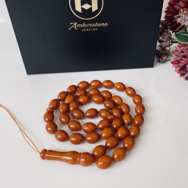 Vintage Brown Islamic Prayer Beads, 45 Olive Beads
