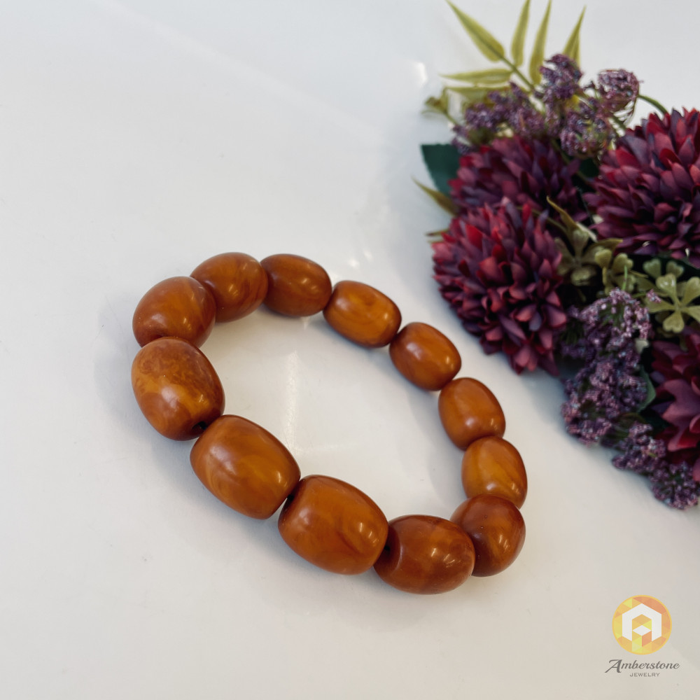 Natural Amber, Premium Quality Handmade, Vintage Bracelet