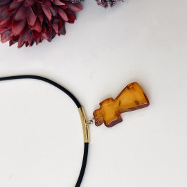 Premium Quality Genuine Baltic Amber Donut Pendant in Yellow Tiger