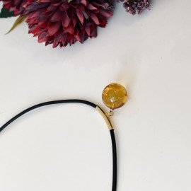 Premium Quality Genuine Baltic Amber Donut Pendant in Yellow Tiger