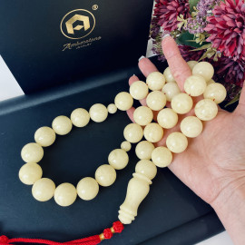 صلاة إسلامية عنبر النمر الطبيعي 45 خرزة، مسبحة عنبر البلطيق