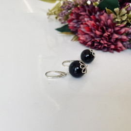 Cherry Baltic Amber Earrings, Natural Amber in 925 Sterling Silver