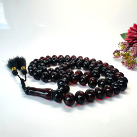 Cherry Amber Misbaha, Elegant Baltic Amber Beads