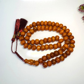 Old German Amber Islamic Prayer Beads, Natural Baltic Amber Tasbih, Vintage Orange Misbaha