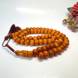Old German Amber Islamic Prayer Beads, Natural...
