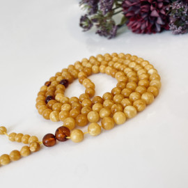 Unique Orange Baltic Amber Mala, Natural Amber Mala
