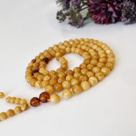 Unique Orange Baltic Amber Mala, Natural Amber Mala