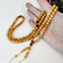 Unique Orange Baltic Amber Mala, Natural Amber Mala