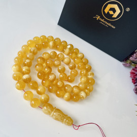 NEW Natural Baltic Amber Islamic Prayer, Amber Misbaha, 66 Round Beads