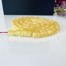Amber Muslim Beads, Barrel Shape Natural Baltic Amber Rosary TG