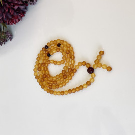 Milky White Color Baltic Amber Mala Rosary Buddhist Mila Beads 47 g 9 mm Prayer