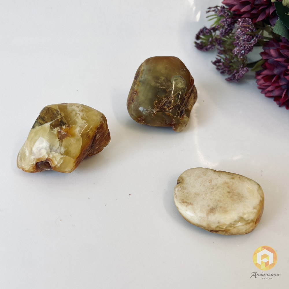 Raw Baltic Amber Stone, Set Natural Amber Lump
