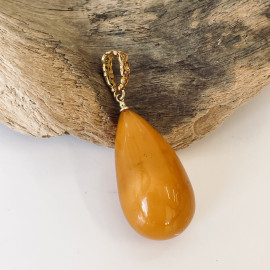 Butterscotch Amber Pendant, Simply Beauty Orange Amber Necklace