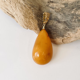 Butterscotch Amber Pendant, Simply Beauty Orange Amber Necklace