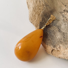 Butterscotch Amber Pendant, Simply Beauty Orange Amber Necklace