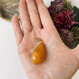 Butterscotch Amber Pendant, Simply Beauty Orange Amber Necklace