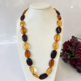 Multicolor Baltic Amber Necklace, Colorful Amber Necklace