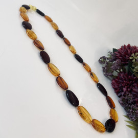 Multicolor Baltic Amber Necklace, Colorful Amber Necklace