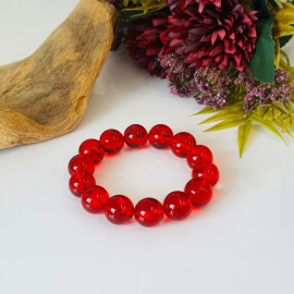 Red Amber Bracelet made of...