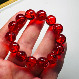 Red Amber Bracelet made of Natural Amber