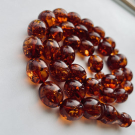 Gold Cognac Amber Islamic Prayer Beads, Amber Rosary
