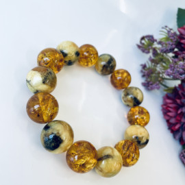 Genuine Baltic Yellow Baltic Amber bracelet beads 16mm