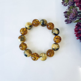 Genuine Baltic Yellow Baltic Amber bracelet beads 16mm
