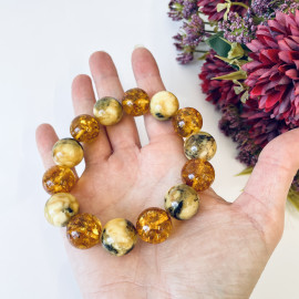 Genuine Baltic Yellow Baltic Amber bracelet beads 16mm