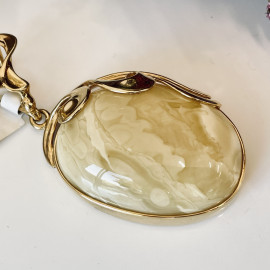 Premium Quality Genuine Baltic Amber Donut Pendant in Yellow Tiger